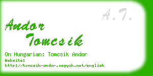 andor tomcsik business card